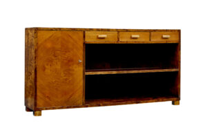 Mid Century Swedish Birch and Elm Low Open Bookcase — thumbnail 1