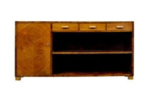 Mid Century Swedish Birch and Elm Low Open Bookcase — thumbnail 9