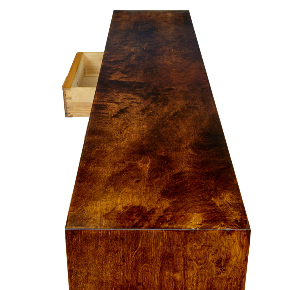 Mid Century Swedish Birch and Elm Low Open Bookcase — image 3