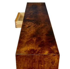 Mid Century Swedish Birch and Elm Low Open Bookcase — thumbnail 3