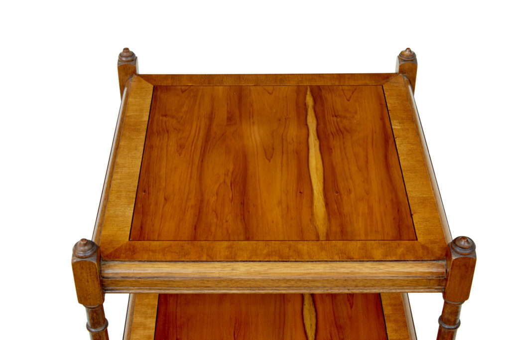 Pair of Mid Century Yew Wood Side Tables — image 7