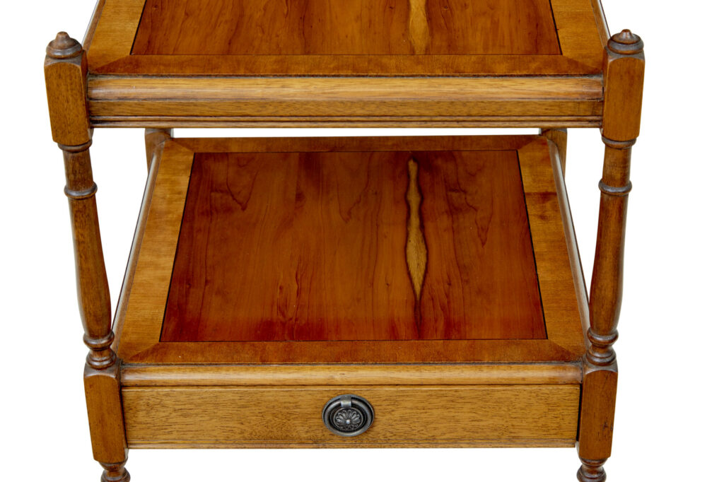 Pair of Mid Century Yew Wood Side Tables — image 6