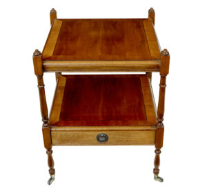 Pair of Mid Century Yew Wood Side Tables — thumbnail 5