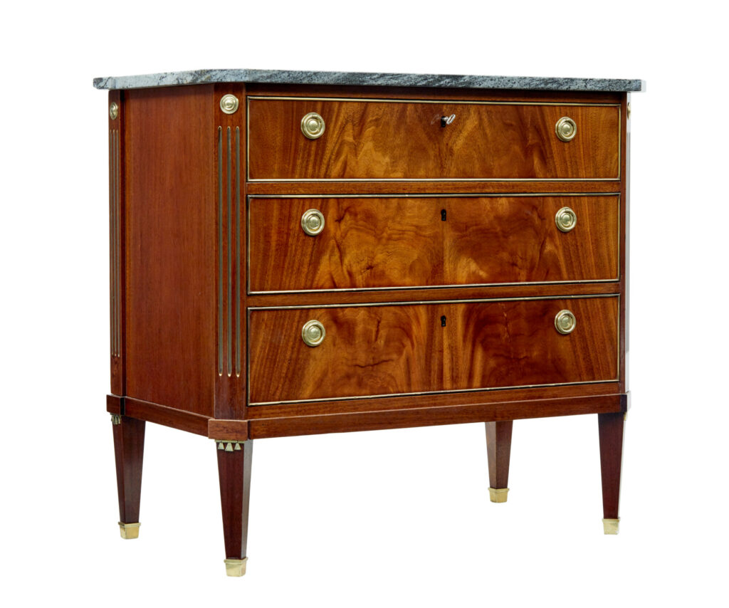 Early 20th Century Directoire Revival Marble Top Chest of Drawers