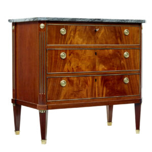 EARLY 20TH CENTURY DIRECTOIRE REVIVAL MARBLE TOP CHEST OF DRAWERS