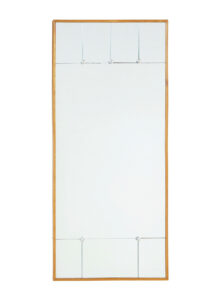Mid Century Scandinavian Portrait Beech Framed Mirror — thumbnail 1