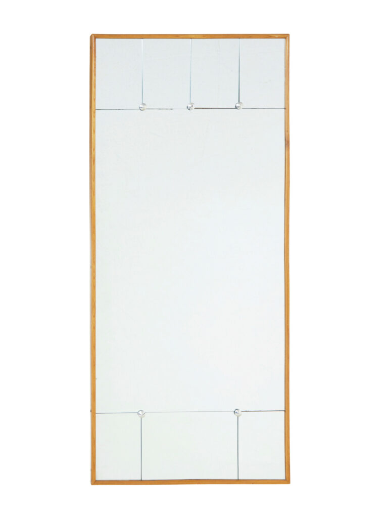Mid Century Scandinavian Portrait Beech Framed Mirror