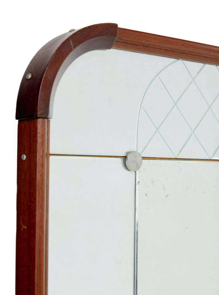 Swedish Mid Century Shaped and Etched Mirror by Glas & Tra — image 3