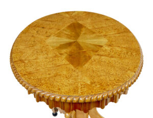 19th Century Swedish Oval Burr Birch Occasional Table — thumbnail 8