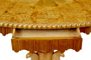 19th Century Swedish Oval Burr Birch Occasional Table — thumbnail 5