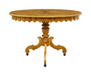 19th Century Swedish Oval Burr Birch Occasional Table — thumbnail 1