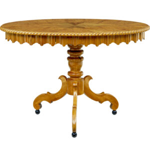 19TH CENTURY SWEDISH OVAL BURR BIRCH OCCASIONAL TABLE