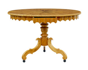 19th Century Swedish Oval Burr Birch Occasional Table — thumbnail 3