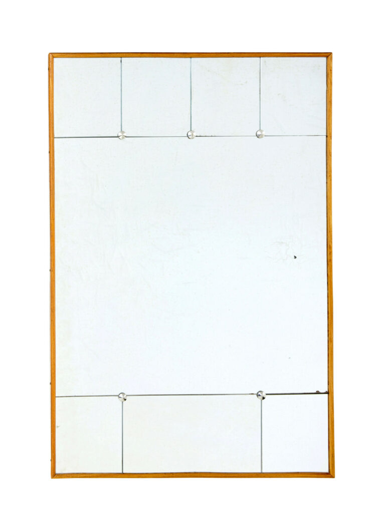 Mid Century Swedish Segmented Mirror in Beech Frame