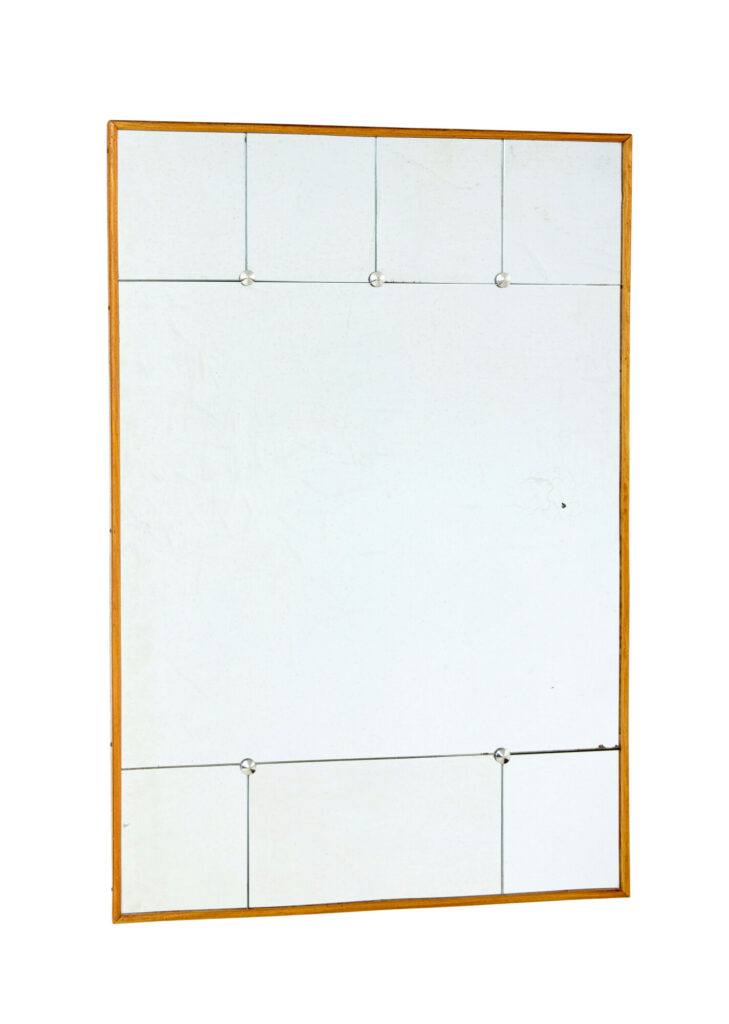 Mid Century Swedish Segmented Mirror in Beech Frame — image 6