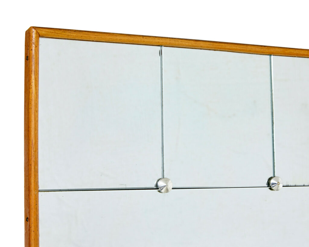 Mid Century Swedish Segmented Mirror in Beech Frame — image 5
