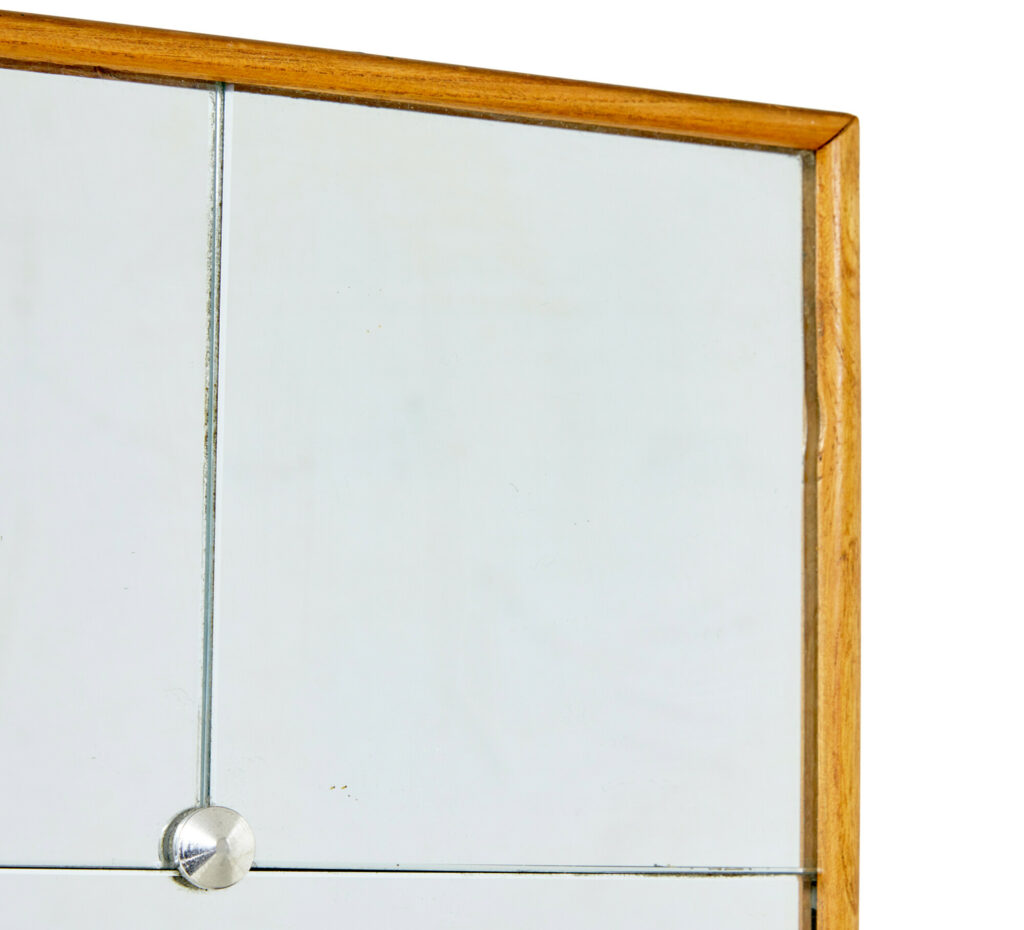 Mid Century Swedish Segmented Mirror in Beech Frame — image 4