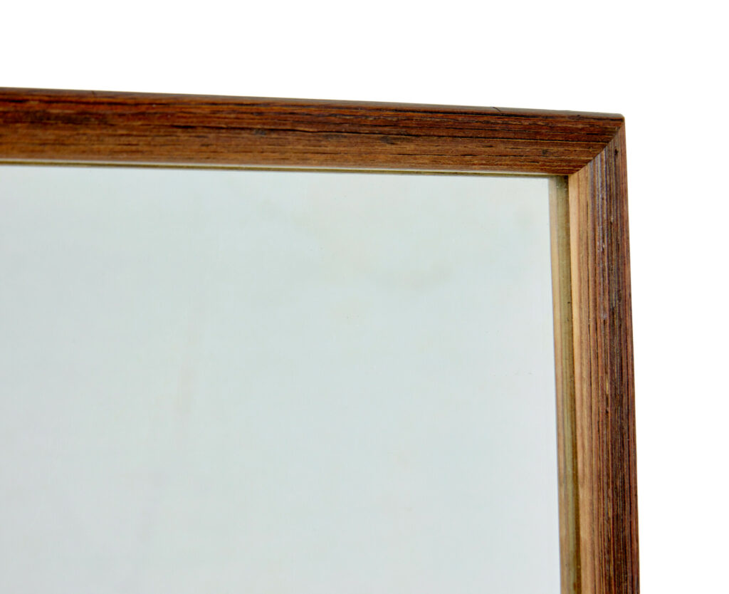 Oak Framed Mid Century Scandinavian Segmented Wall Mirror — image 3