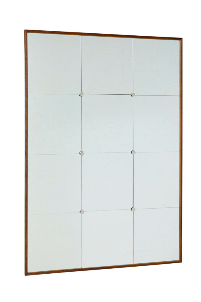 Oak Framed Mid Century Scandinavian Segmented Wall Mirror — image 2