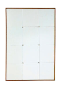 Oak Framed Mid Century Scandinavian Segmented Wall Mirror — thumbnail 1