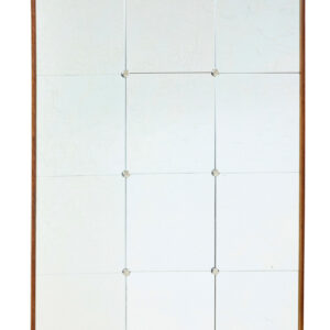 OAK FRAMED MID CENTURY SCANDINAVIAN SEGMENTED WALL MIRROR