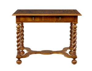 19th Century Hand Carved Walnut Marquetry Table — thumbnail 11