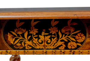 19th Century Hand Carved Walnut Marquetry Table — thumbnail 7