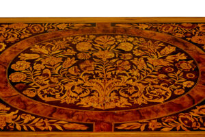 19th Century Hand Carved Walnut Marquetry Table — thumbnail 3