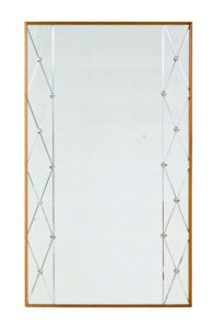 Swedish Oak Framed Harlequin Mirror by Glas & Tra — thumbnail 1