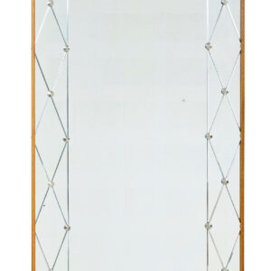 SWEDISH OAK FRAMED HARLEQUIN MIRROR BY GLAS & TRA