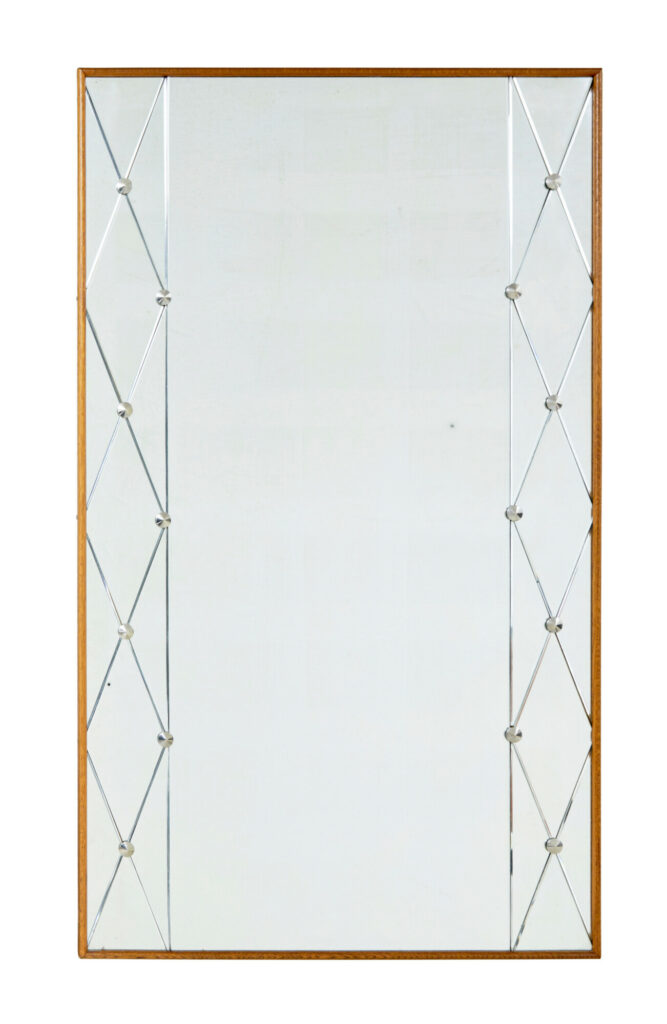 Swedish Oak Framed Harlequin Mirror by Glas & Tra