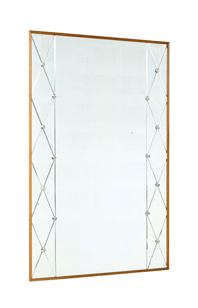 Swedish Oak Framed Harlequin Mirror by Glas & Tra — image 4