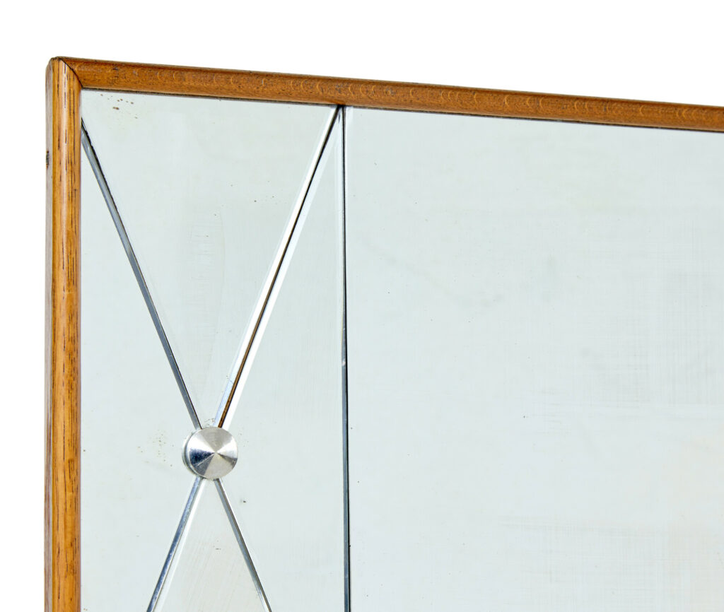 Swedish Oak Framed Harlequin Mirror by Glas & Tra — image 3