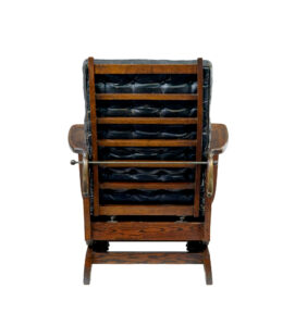 Early 20th Century Oak and Leather Rocking Chair — thumbnail 7