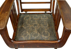 Early 20th Century Oak and Leather Rocking Chair — thumbnail 4