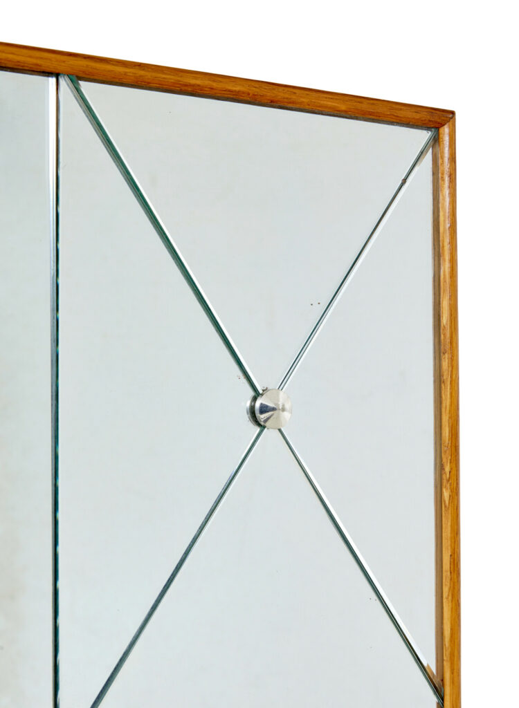 Mid Century Swedish Harlequin Wall Mirror Stamped Aa.kval — image 4