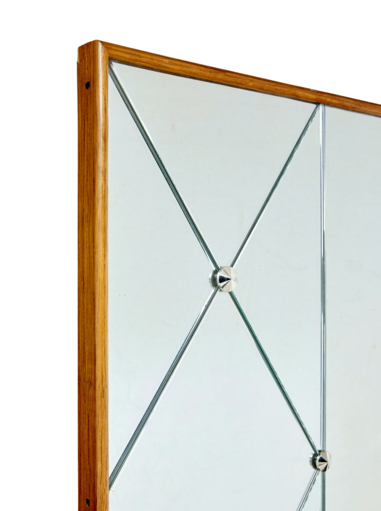 Mid Century Swedish Harlequin Wall Mirror Stamped Aa.kval — image 3