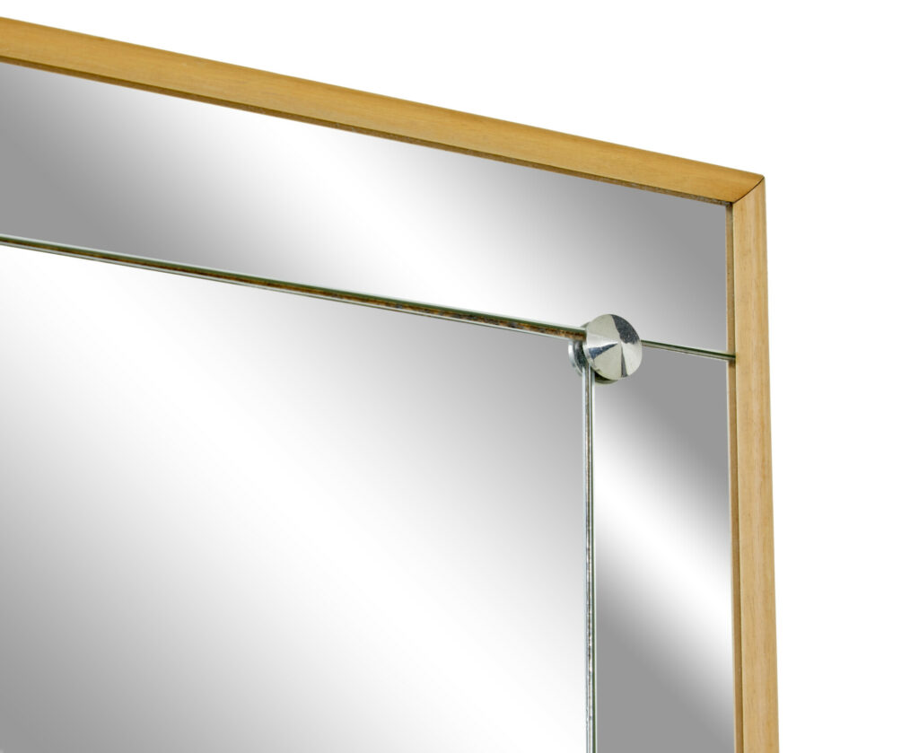 Mid Century Swedish Mirror with Segmented Border — image 3