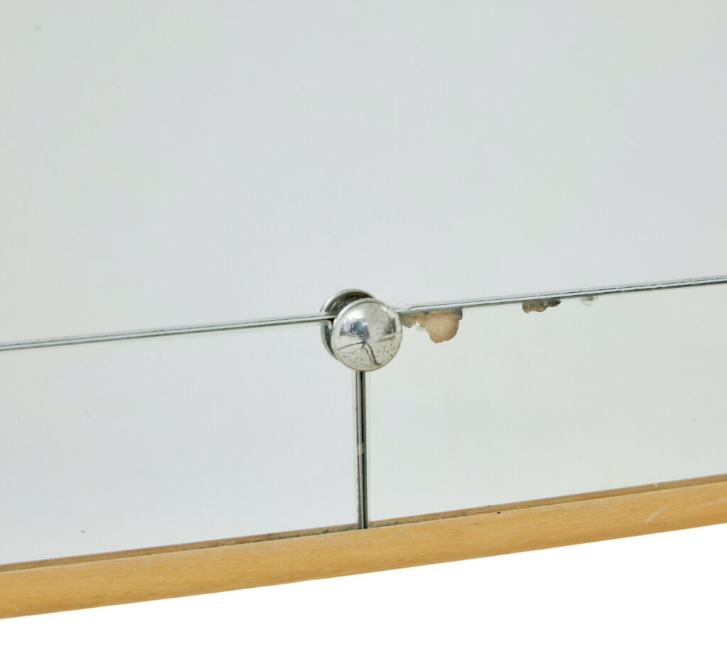 Mid Century Swedish Mirror with Segmented Border — image 2
