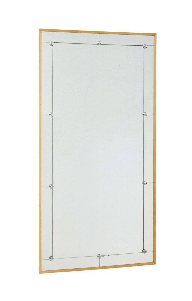 Mid Century Swedish Mirror with Segmented Border