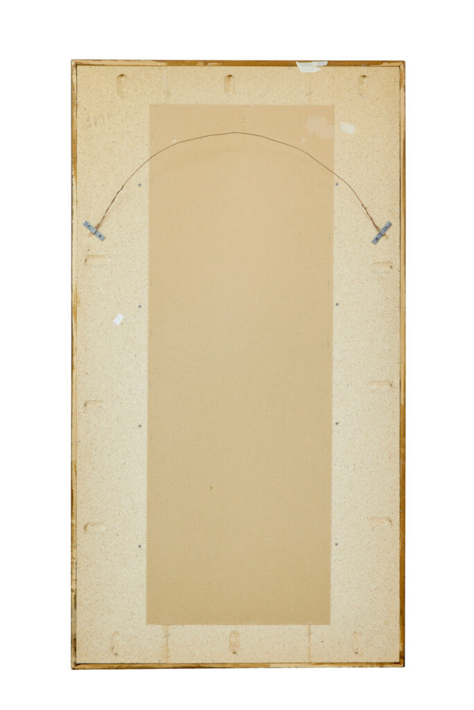 Large Mid Century Teak Framed Scandinavian Harlequin Wall Mirror — image 2