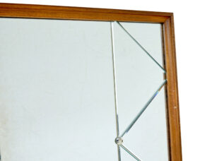 Large Mid Century Teak Framed Scandinavian Harlequin Wall Mirror — thumbnail 4