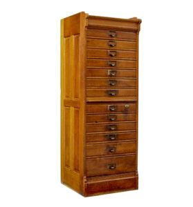 Early 20th Century Solid Oak Filing Chest of Drawers — thumbnail 1