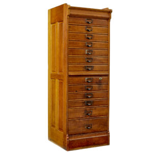EARLY 20TH CENTURY SOLID OAK FILING CHEST OF DRAWERS
