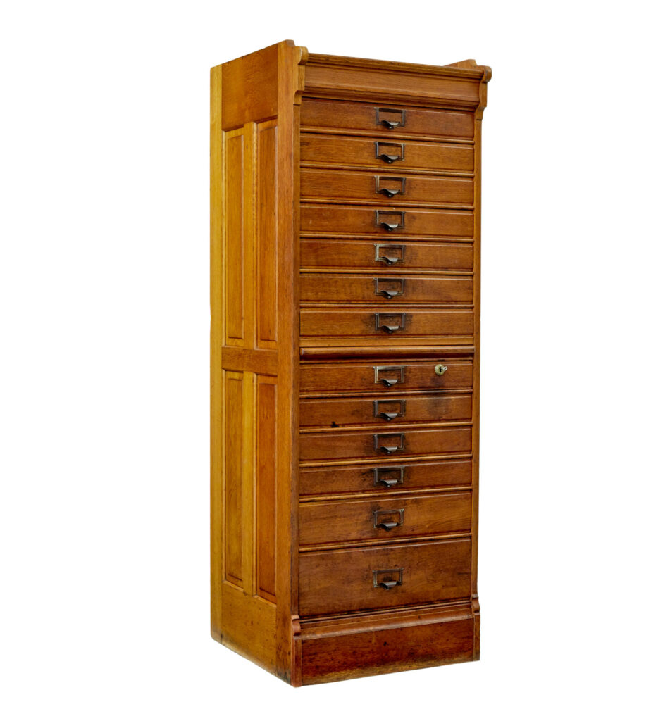 Early 20th Century Solid Oak Filing Chest of Drawers