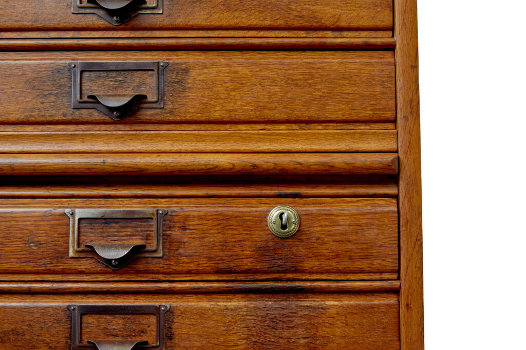 Early 20th Century Solid Oak Filing Chest of Drawers — image 5