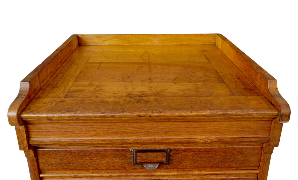 Early 20th Century Solid Oak Filing Chest of Drawers — image 2